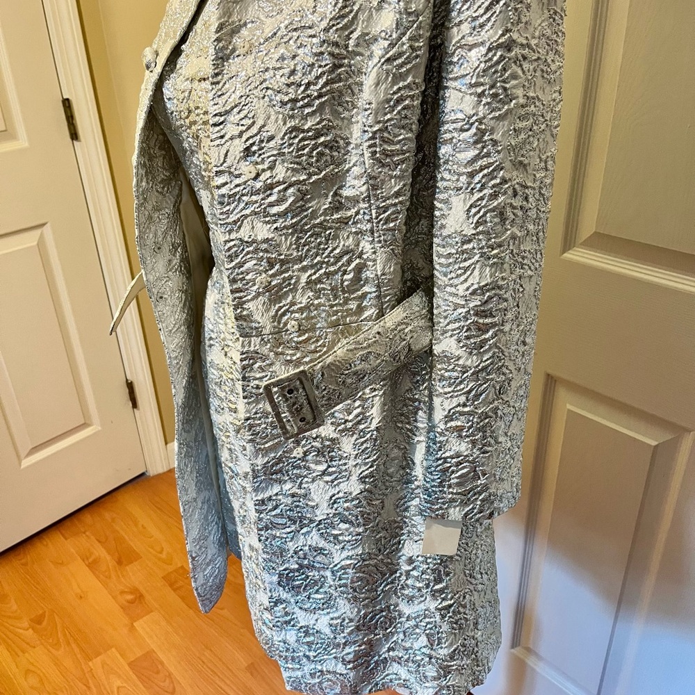 Vintage 1960s Silver Lame Belt Dress - Picture 5 of 11